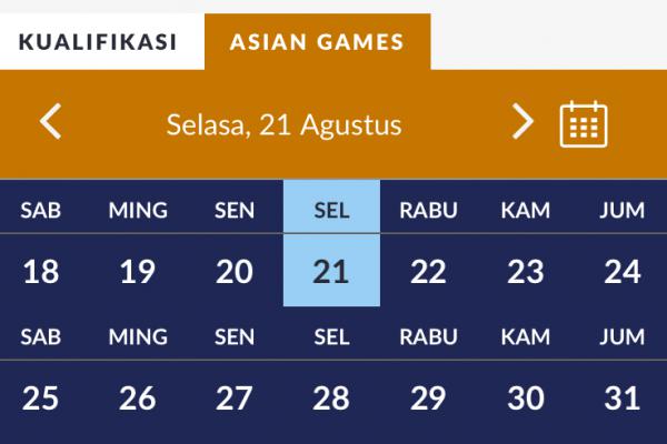 Berikut Jadwal Lengkap Asian Games 21 Agustus 2018