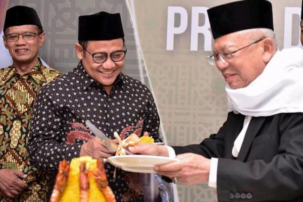 Hadiri Harlah Kiai Ma`ruf Amin, Cak Imin Dapat Potongan Tumpeng Pertama