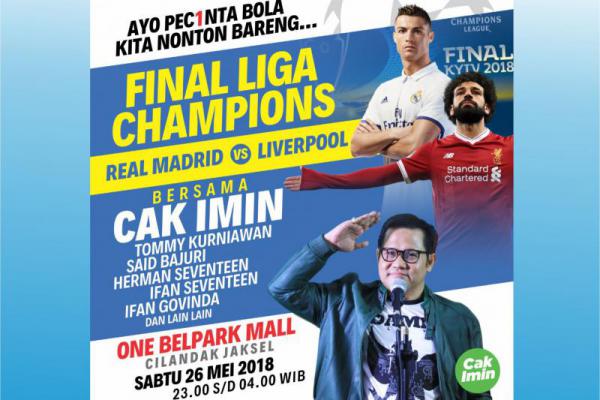 Final Liga Champions, Cak Imin Nobar di One Belpark Mall Cilandak