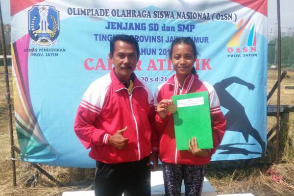 Wakili Sumenep, Dewi Nur Aini Raih Juara I Atletik O2SN Jawa Timur 2018 