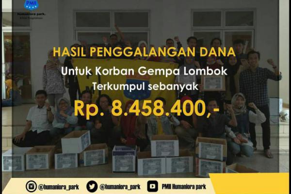 Peduli Gempa Lombok, PMII Rayon Humaniora Park Yogyakarta Galang Dana 