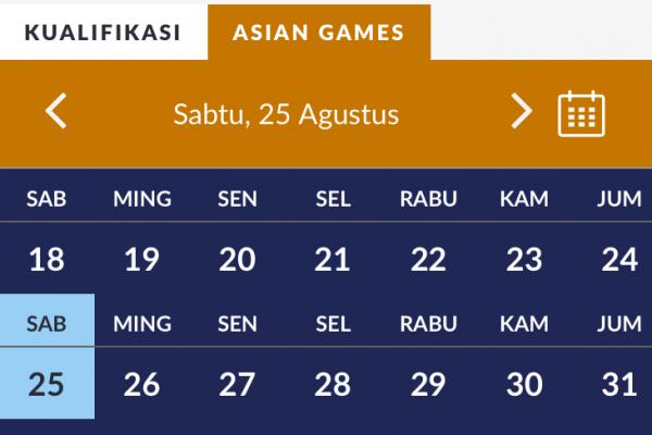 Jadwal Lengkap Asian Games 25 Agustus 2018