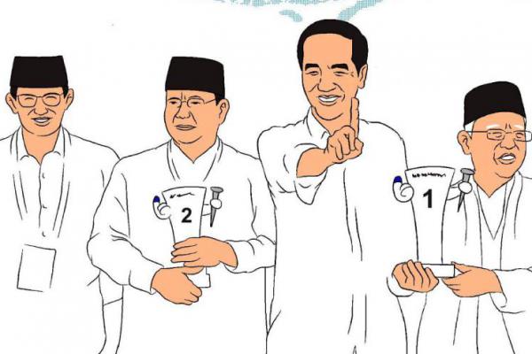 Survei LSI Denny JA: Elektabilitas Jokowi-Ma`ruf dan Prabowo-Sandi Selisih 20 Persen