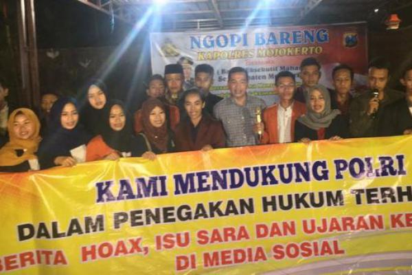Polres Ajak BEM se-Mojokerto Ikut Jaga Keamanan Pemilu 2019 
