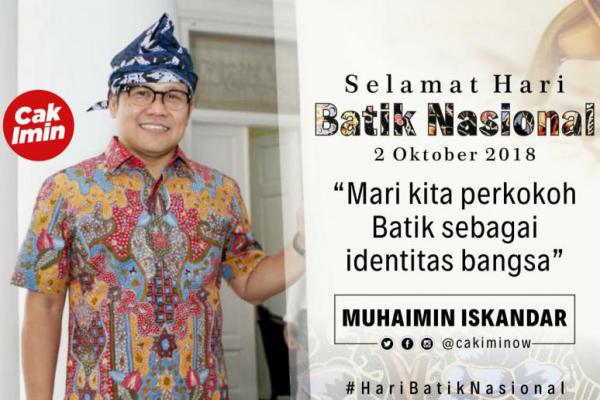 Hari Batik Nasional, Cak Imin Ajak Perkokoh Jati Diri Bangsa 