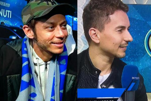 Pembalap MotoGP, Rossi dan Lorenzo Tonton Laga Inter Milan vs Barcelona 