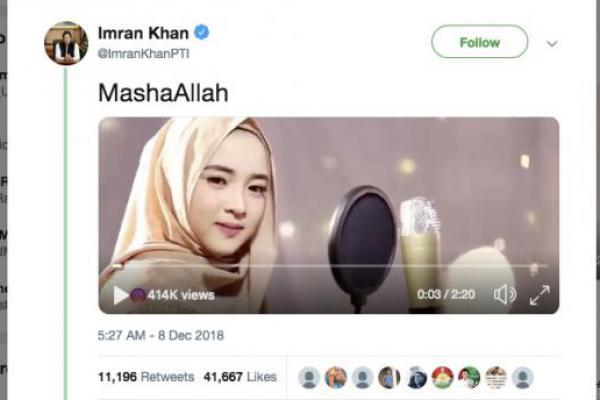 Heboh, Perdana Menteri Pakistan Posting Lagu Nisa Sabyan