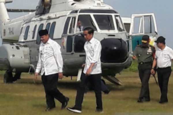 Presiden Jokowi Tinjau Pendidikan Penanggulangan Bencana di Pandeglang