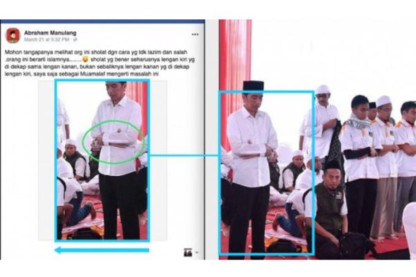 Viral Foto Jokowi Salah Sedekap Saat Salat, Ini Faktanya