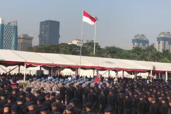 Polri Gelar HUT Bhayangkara ke 73 di Monas, Jokowi dan Ma’ruf Amin Hadir