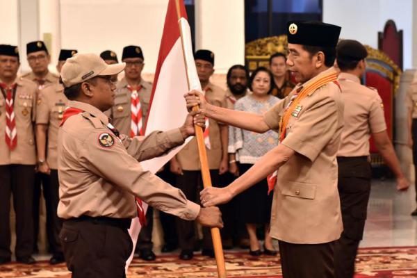 Presiden Jokowi Lepas Kontingan Pramuka Indonesia Ikuti Jambore Dunia di AS