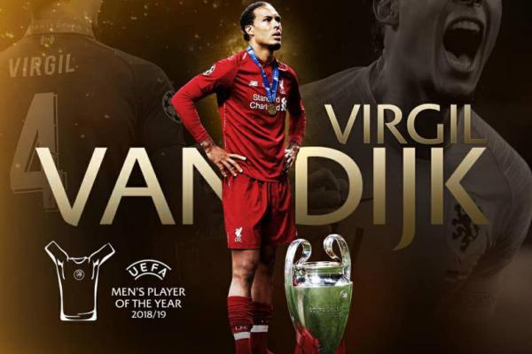 Virgil van Dijk Raih Gelar Pemain Terbaik Eropa 2019