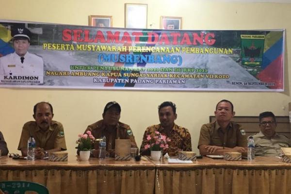 Hadiri Musrembang Nagari Sungai Sariak, Firdaus Harap BUMNag Bermanfaat untuk Masyarakat