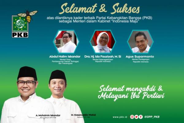 Ini Daftar Menteri Kabinet Indonesia Maju dari PKB