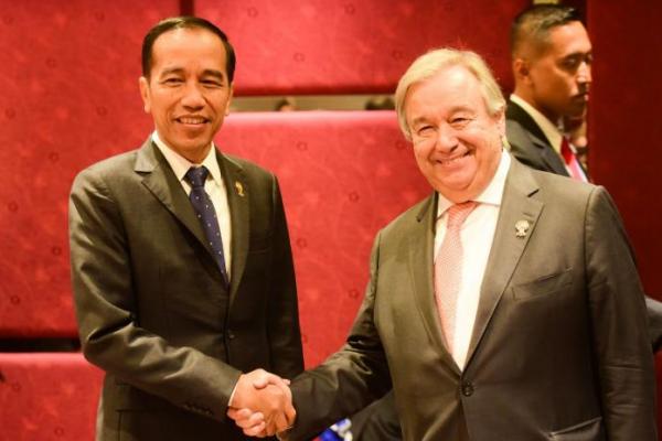 Bertemu Sekjen PBB, Presiden Jokowi Bahas Isu Palestina dan Rakhine State