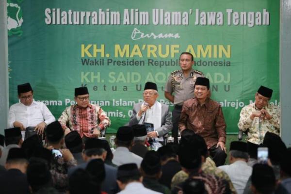 Didampingi Gus Muhaimin, Wapres Kiai Ma`ruf Hadiri Silaturrahim Alim Ulama Jawa Tengah