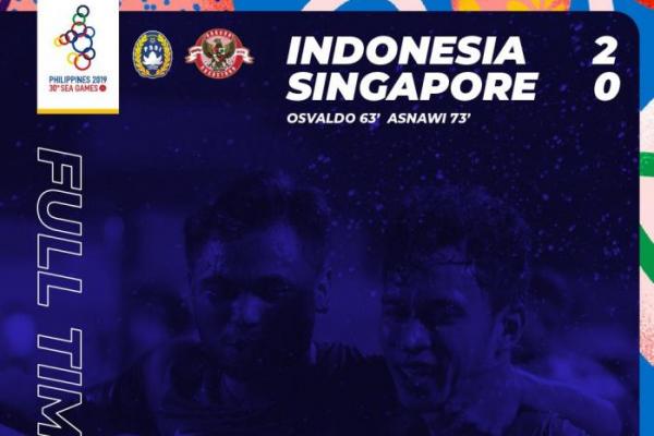 Sea Games 2019, Timnas Indonesia U-22 Gilas Singapura 2-0