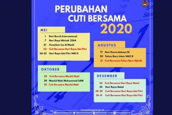 Wabah COVID-19, Pemerintah Geser Cuti Bersama Idul Fitri ke Akhir Tahun