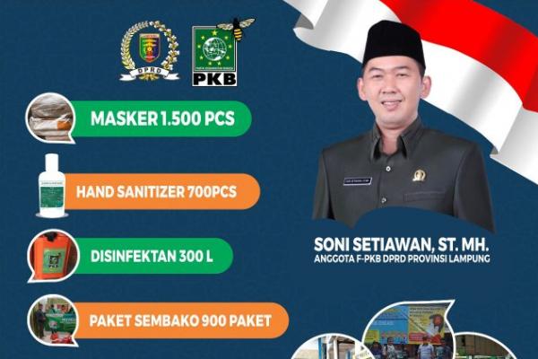 Legislator PKB Lampung Bagikan Paket Sembako ke Masyarakat