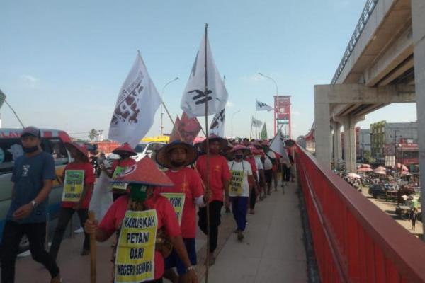 Libas 1100 KM, Petani Simalingkar Lanjut Jalan Kaki ke Istana Demi Keadilan