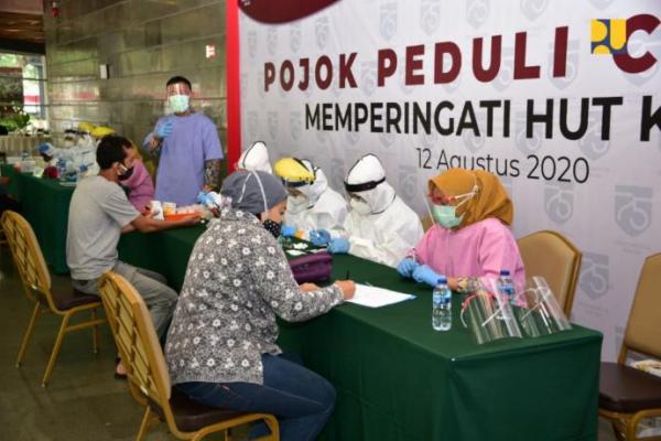 Sambut HUT RI ke-75, Kementerian PUPR Gelar Rapid Test bagi 532 PKL