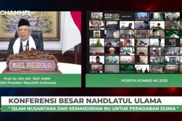 Buka Konbes NU 2020, ini Pesan Wapres Maruf Amin