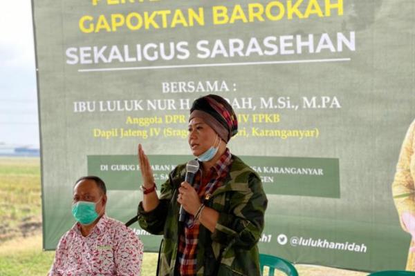 Legislator PKB, Luluk Nur Hamidah Serahkan Bantuan Jalan Usaha Tani (JUT)