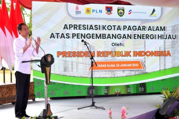 Presiden Jokowi Apresiasi Kota Pagar Alam Atas Pengembangan Energi Hijau