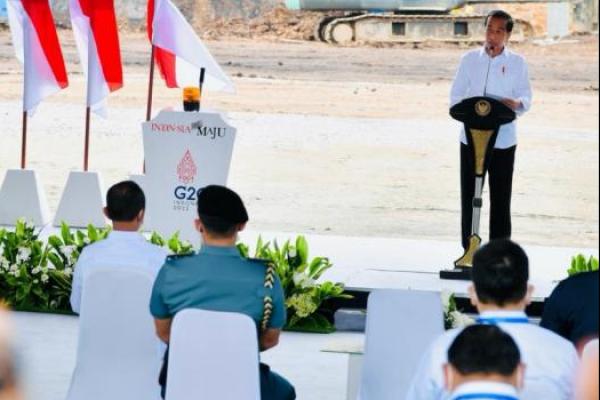 Presiden Jokowi Groundbreaking Proyek Hilirisasi Batu Bara jadi DME di Muara Enim