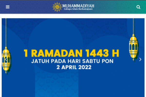 Muhammadiyah Tetapkan 1 Ramadan 1443 H Jatuh Pada 2 April 2022