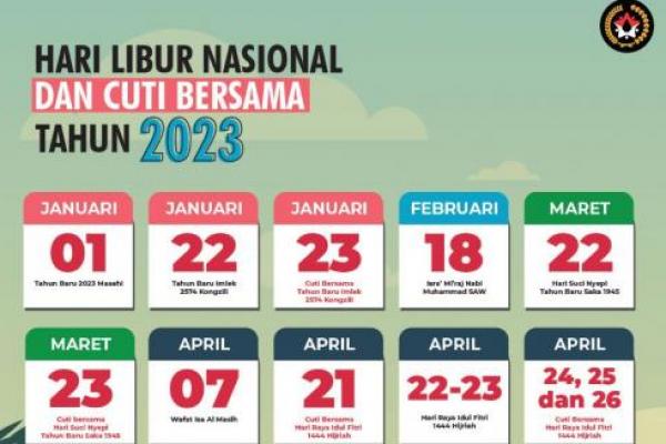 Pemerintah tetapkan Hari Libur dan Cuti Nasional Tahun 2023, ini Rinciannya