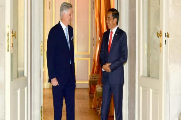 Presiden Jokowi Lakukan Pertemuan dengan Raja Belgia di Istana Laeken