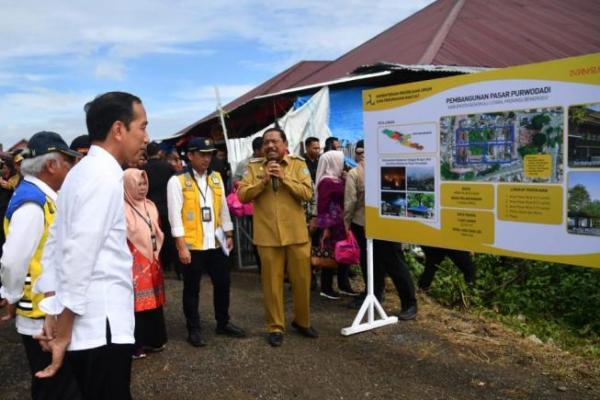 Presiden Jokowi Tinjau Rancangan Revitalisasi Pasar Purwodadi di Bengkulu Utara