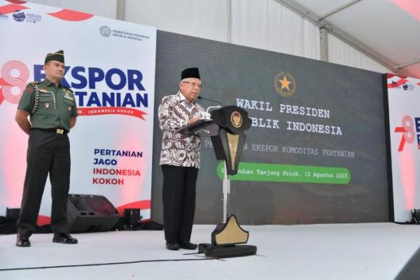 Jelang Hari Kemerdekaan RI, Wapres Maruf Amin Lepas Ekspor Komoditas Pertanian