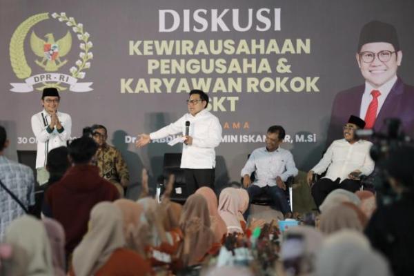 Diskusi Bersama Buruh SKT, Gus Imin Perjuangkan Cukai Tak Naik