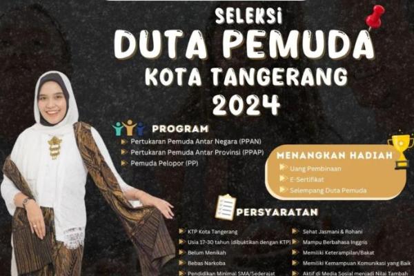 Ayo Daftar! Pendaftaran Seleksi Duta Pemuda Kota Tangerang Telah Dibuka