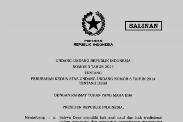 Presiden Jokowi Teken UU Desa, Masa Jabatan Kades Diperpanjang