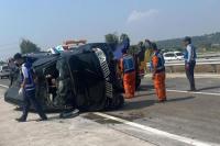 Mengantuk di Tol Gempas, Pajero Terbalik di KM 777