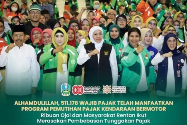 Ringankan Beban Masyarakat, Pemprov Jatim Bebaskan Rp830,68 Juta Pajak Kendaraan